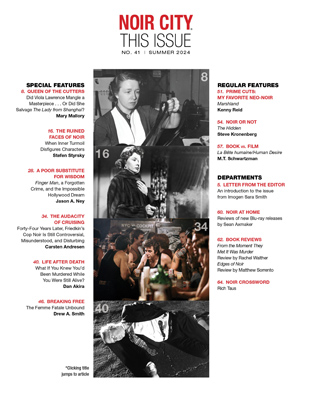 NOIR CITY Magazine Table of Contents